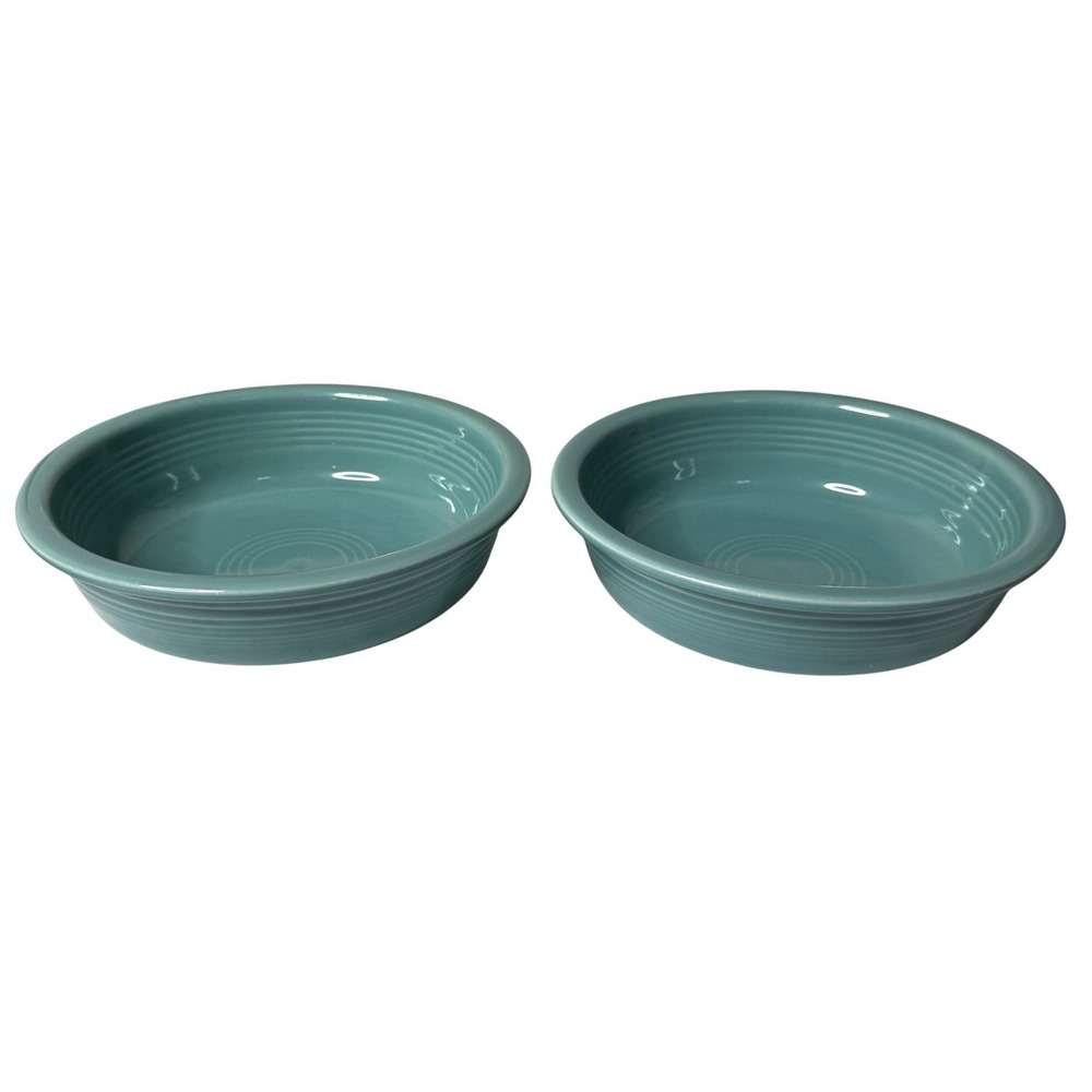 Fiesta Bowls Turquoise Set Of 2 Cereal Dessert Bowl HLCo 7 3/8" Post 1986